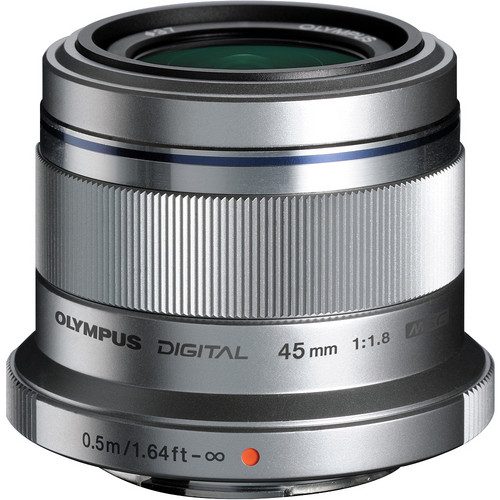 Olympus M. Zuiko Digital ED 45mm f/1.8 Lens (Silver)