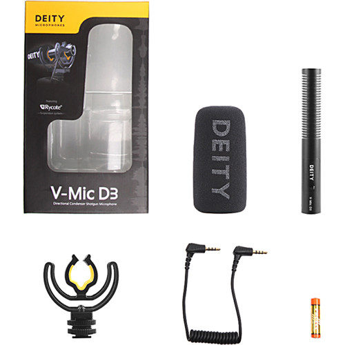 Deity Microphones V-Mic D3 Supercardioid On-Camera Shotgun Microphone with Rycote Suspension